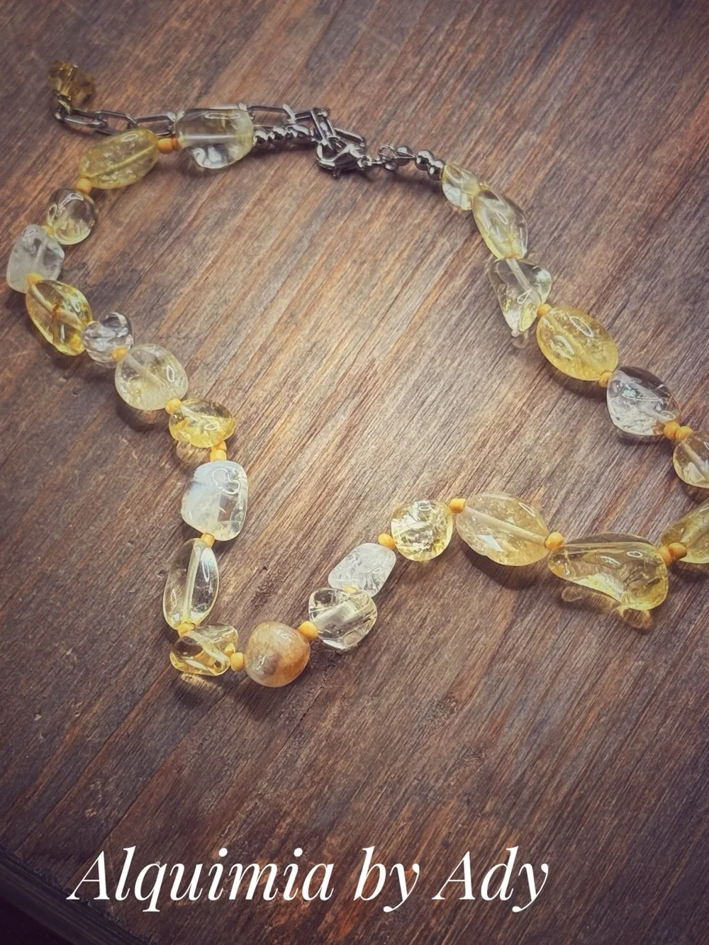 LUXURY + Yellow citrine nugget Beaded choker chunky Necklace